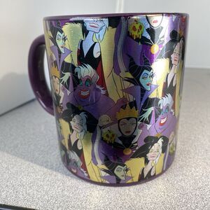 Disney Coffee/Tea Mug Villains Witches Collage Large 20 oz  Purple Silver